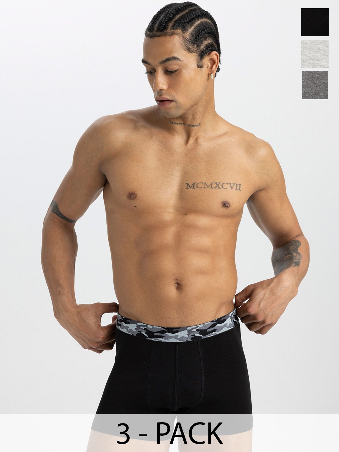 

DeFacto Pack Of 3 Breathability Trunks 234048480-BLACK