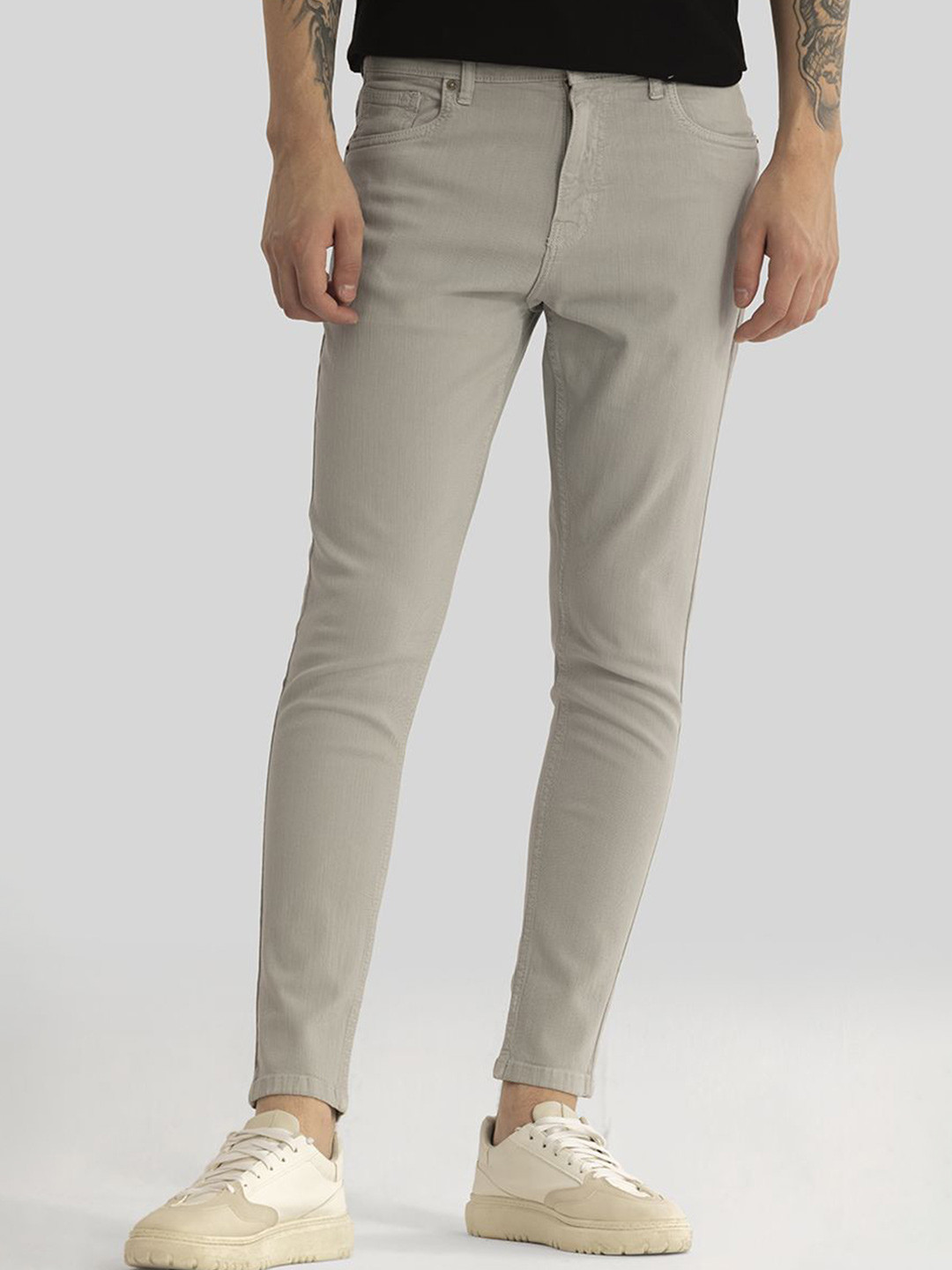 

Snitch Men Narrow Skinny Fit Stretchable Jeans, Grey