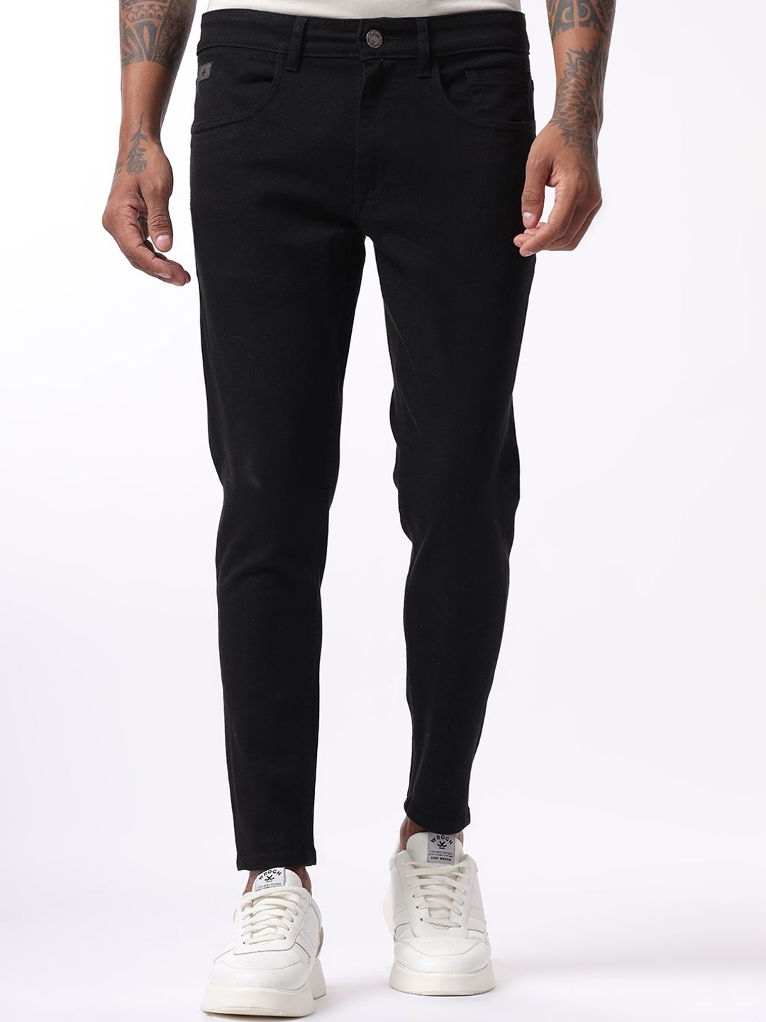 

WROGN Men Mid-Rise Comfort Skinny Fit Jeans, Black