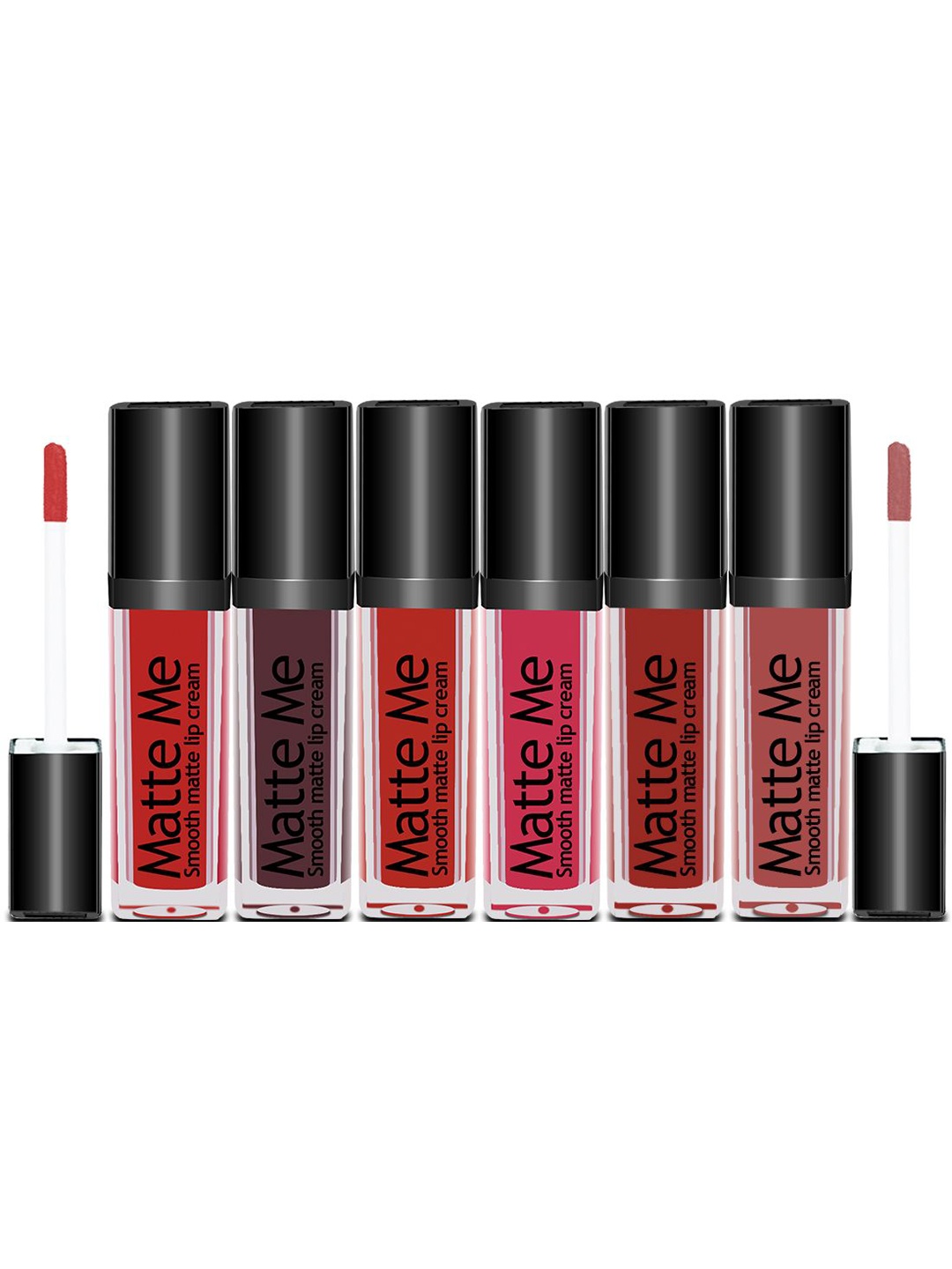 

Adbeni Set of 6 Long Lasting Matte Me Liquid Lipstick - 4ml Each, Red