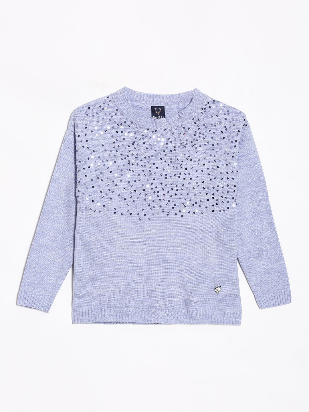 

Allen Solly Junior Girls Embroidered Pullover with Embellished Detail, Blue