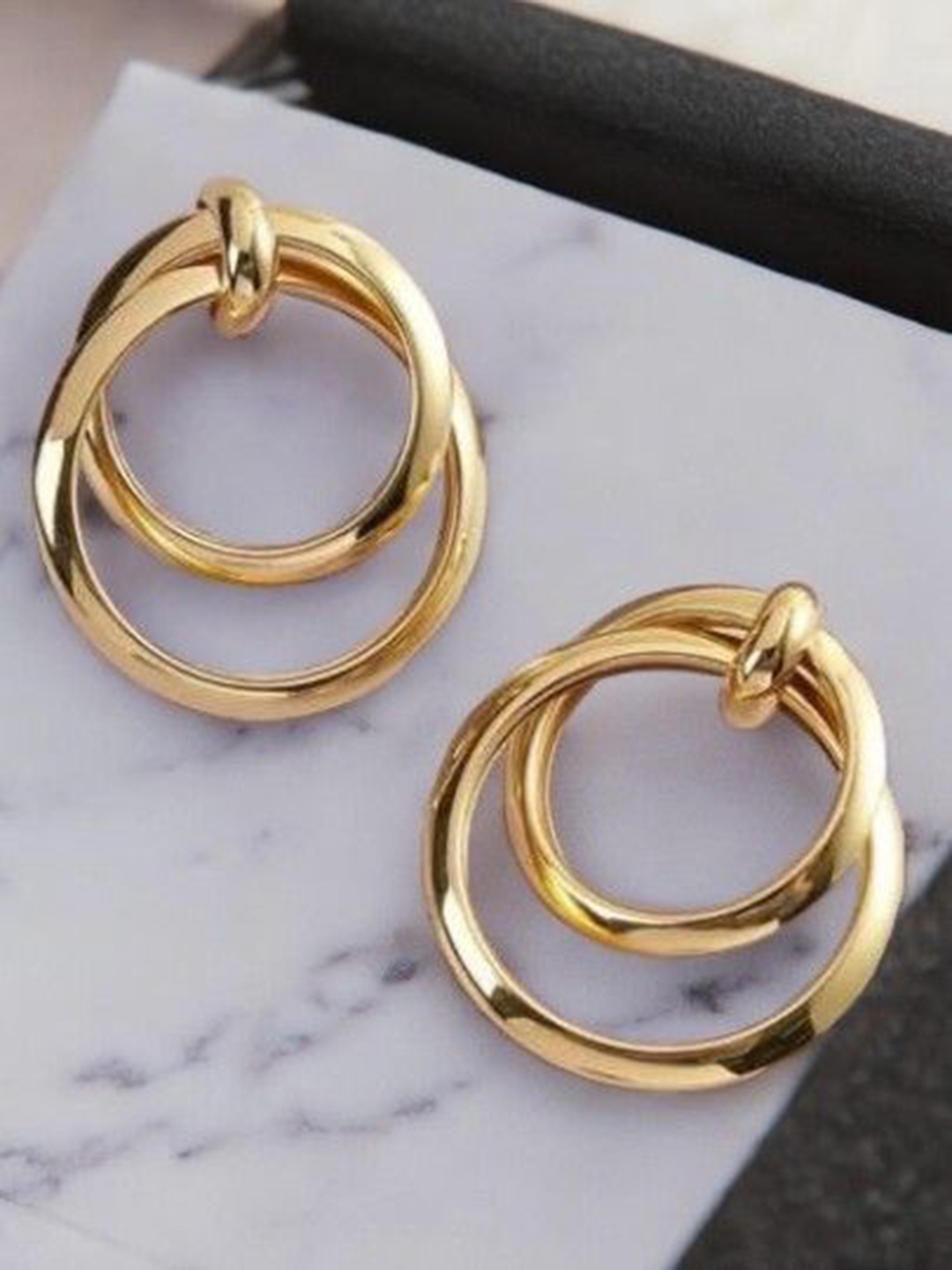 

fabula Double Loop Circular Drop Earrings, Gold