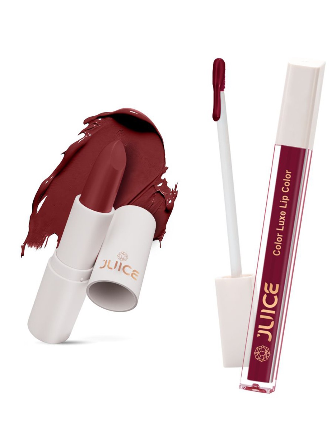 

JUICE Set of Color Luxe Lip Color 2.5ml & Kiss Sensation Lipstick 4g - Shade M11 & M15, Maroon