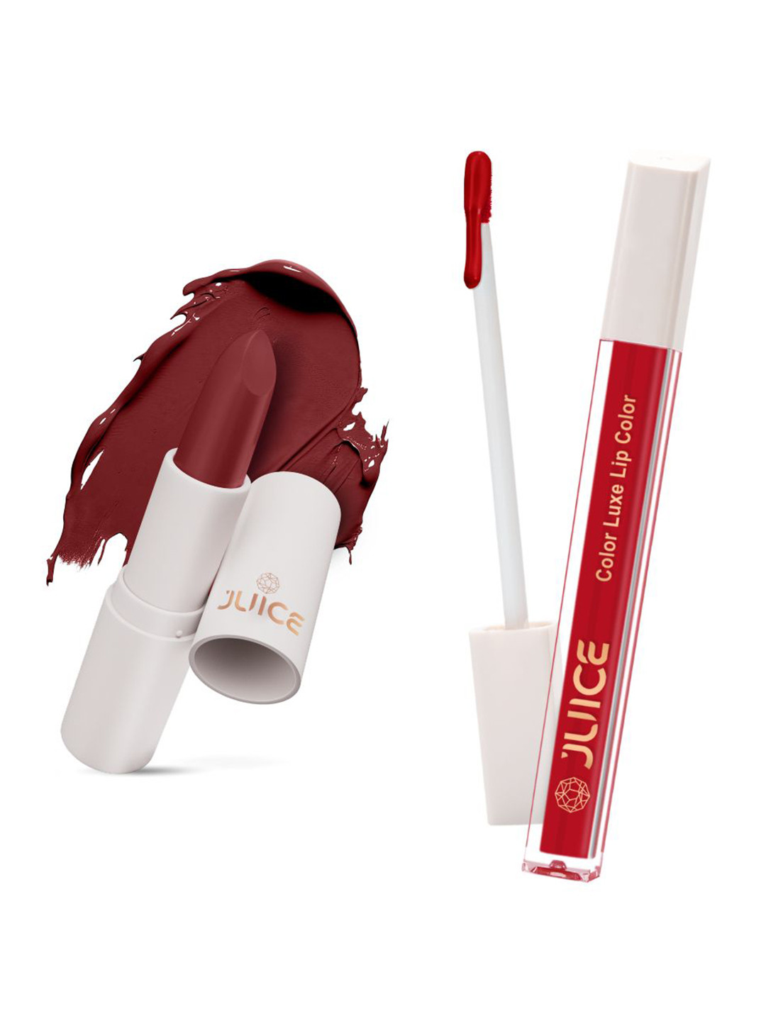 

JUICE Set of Color Luxe Lip Color 2.5ml & Kiss Sensation Lipstick 4g - Shade M11 & M06, Maroon
