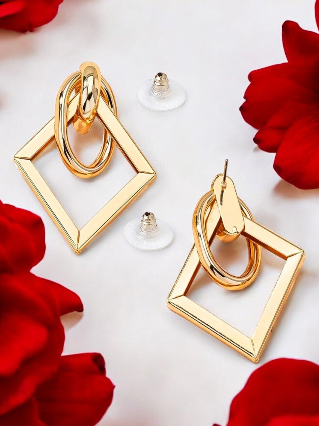 

fabula Geometric Drop Earrings, Gold