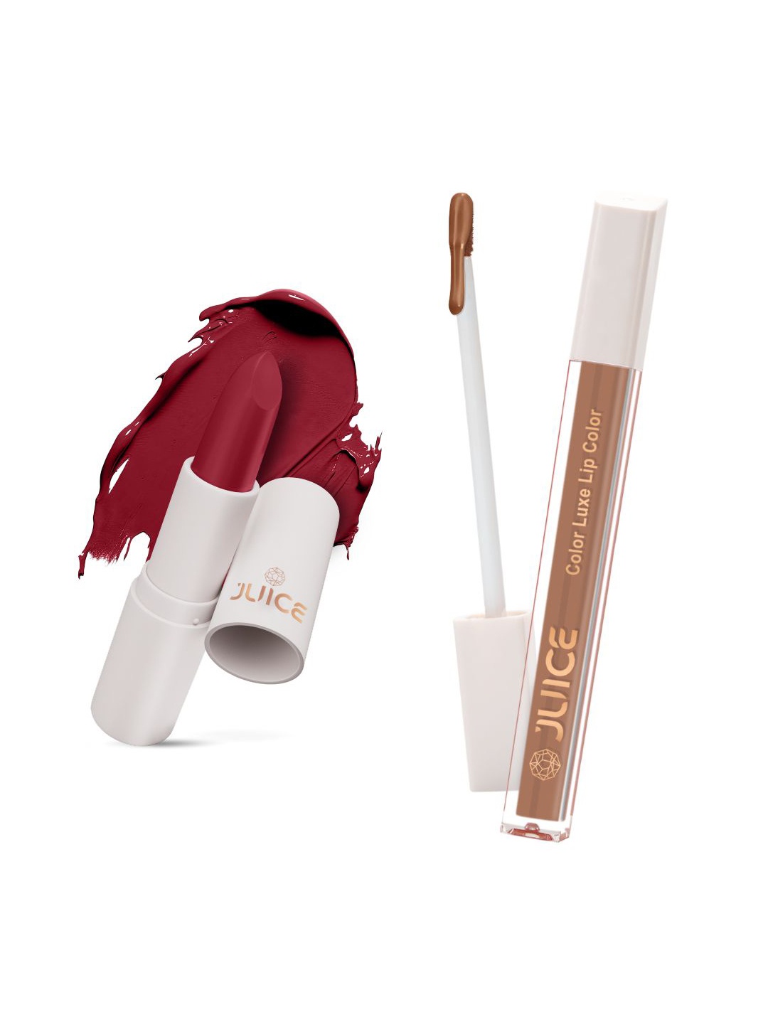 

JUICE Set of Color Luxe Lip Color 2.5ml & Kiss Sensation Lipstick 4g - Shade M01 & M18, Red