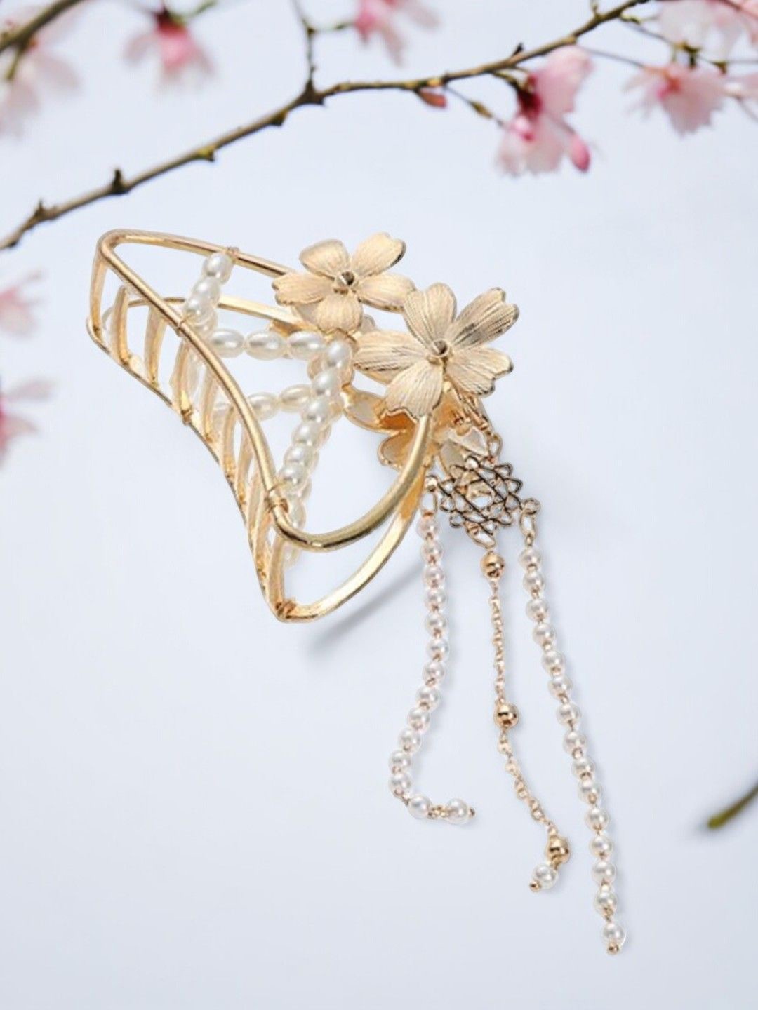 

fabula Women Embellished Tic Tac Hair Clip, Gold