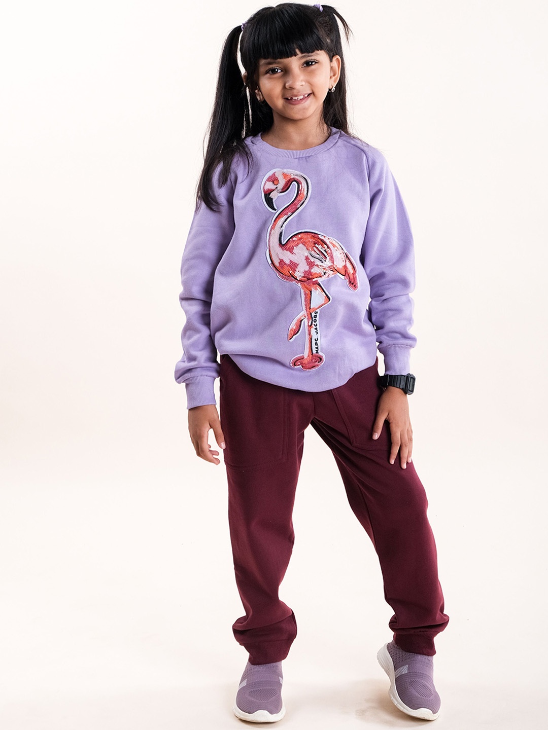 

KiddoPanti Girls Embellished Sweatshirt & Joggers, Lavender