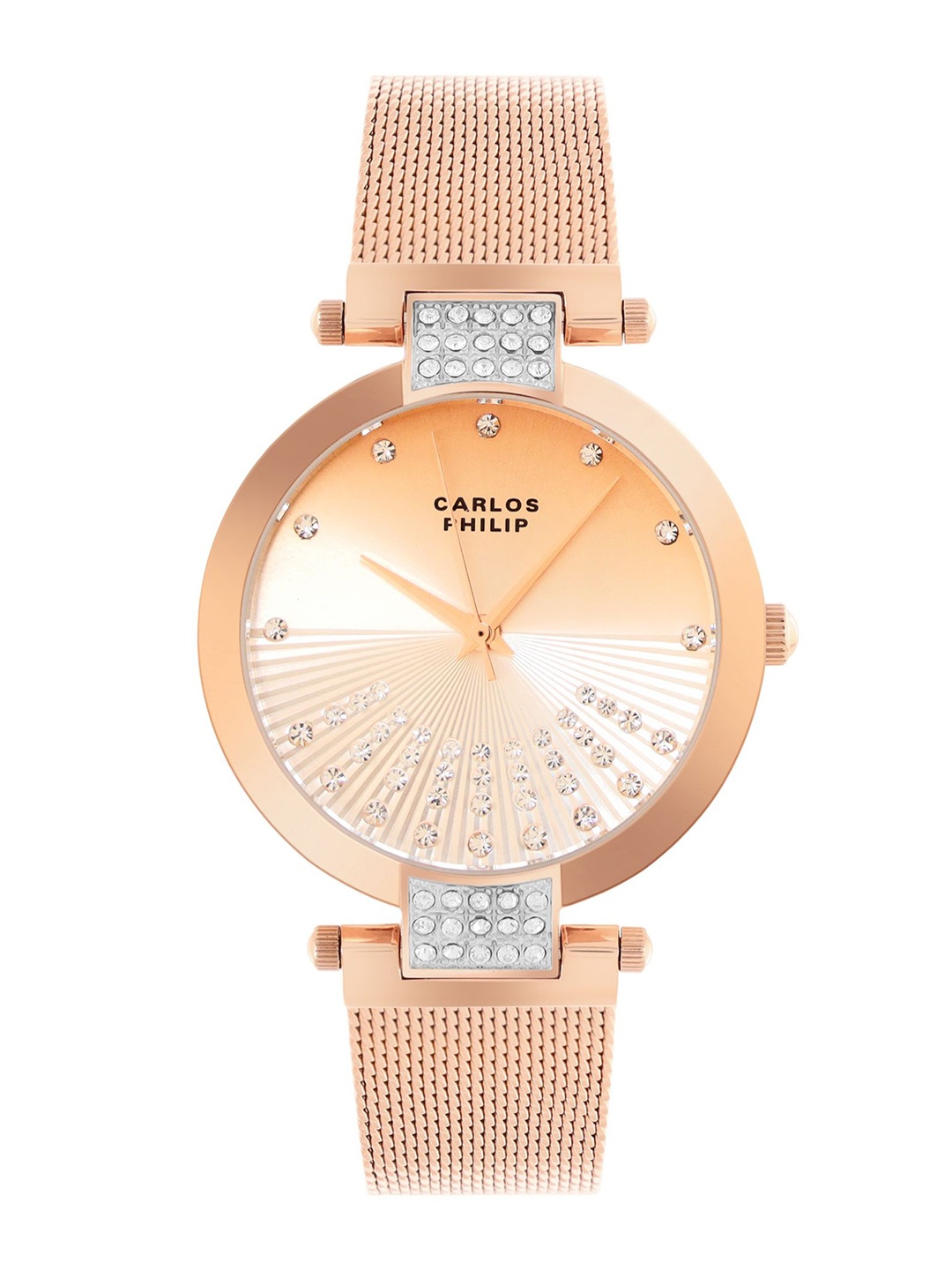 

CARLOS PHILIP Women Brass Embellished Dial & Stainless Steel Straps Analogue Watch Nexus, Gold