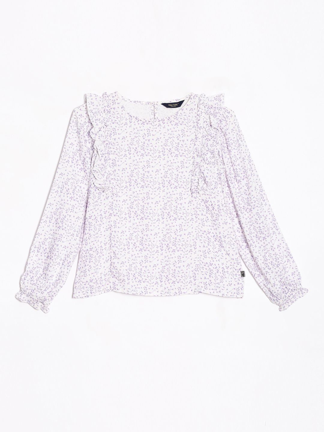 

Allen Solly Junior Girls Floral Printed Round Neck Cotton Top, White