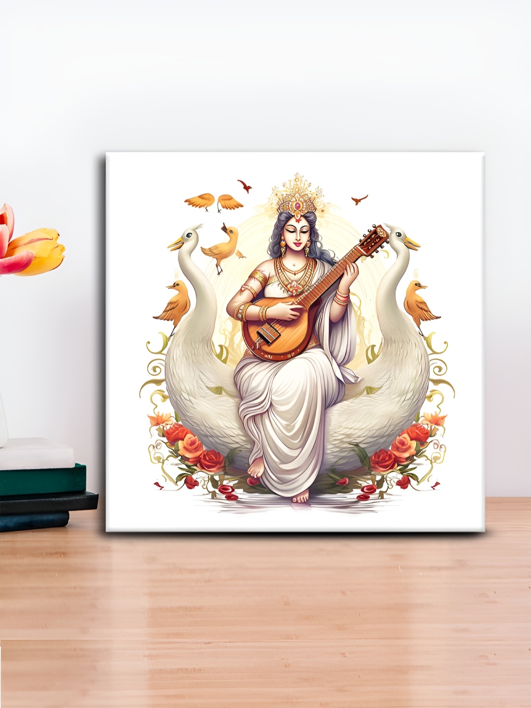 

OLIVE TREE White & Beige Religious Wooden Framed Canvas Painting Wall Art