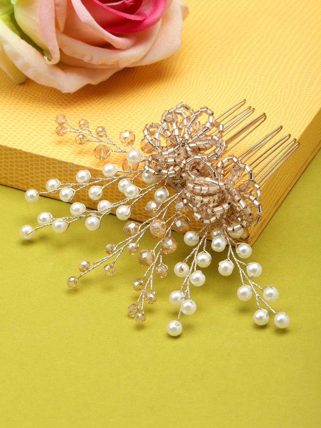 

VOGUE HAIR ACCESSORIES Women Beaded U Pins, Gold