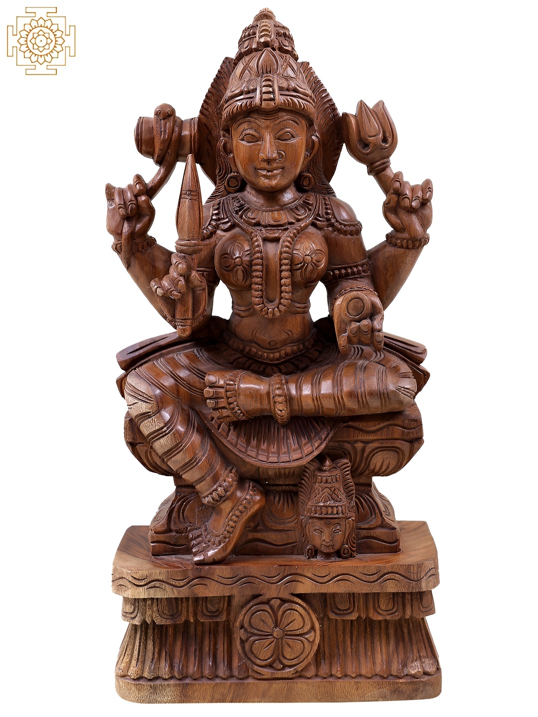 

Exotic India Brown Wooden Religious Idol Showpiece