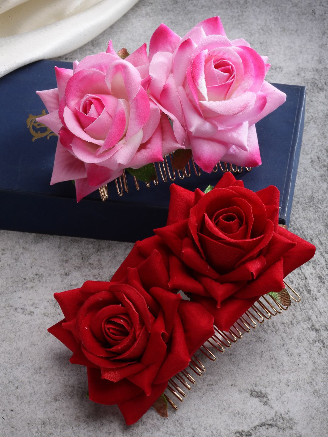 

VOGUE HAIR ACCESSORIES Women Set Of 2 Hair Accessory, Red