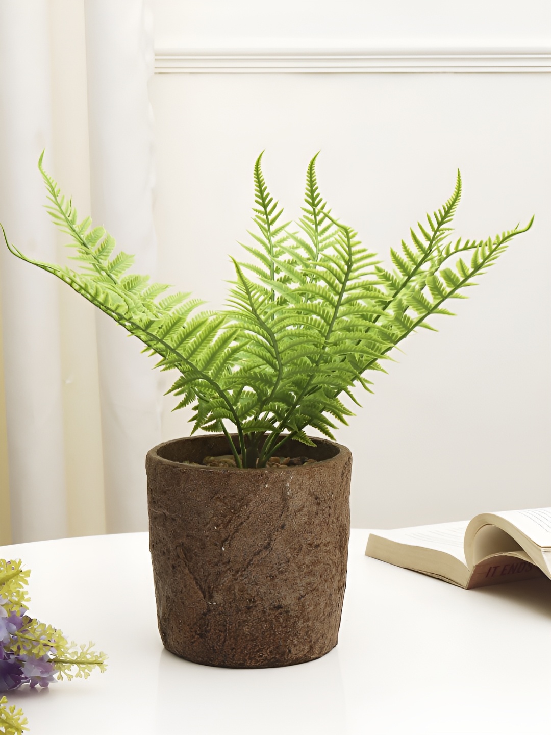 

XERGY Green & Brown Fern Artificial Plant With Pot