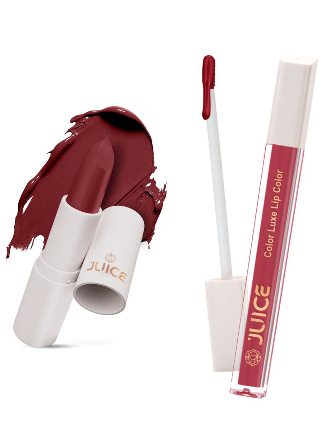 

JUICE Set of Color Luxe Lip Color 2.5ml & Kiss Sensation Lipstick 4g - Shade M05 & M13, Maroon