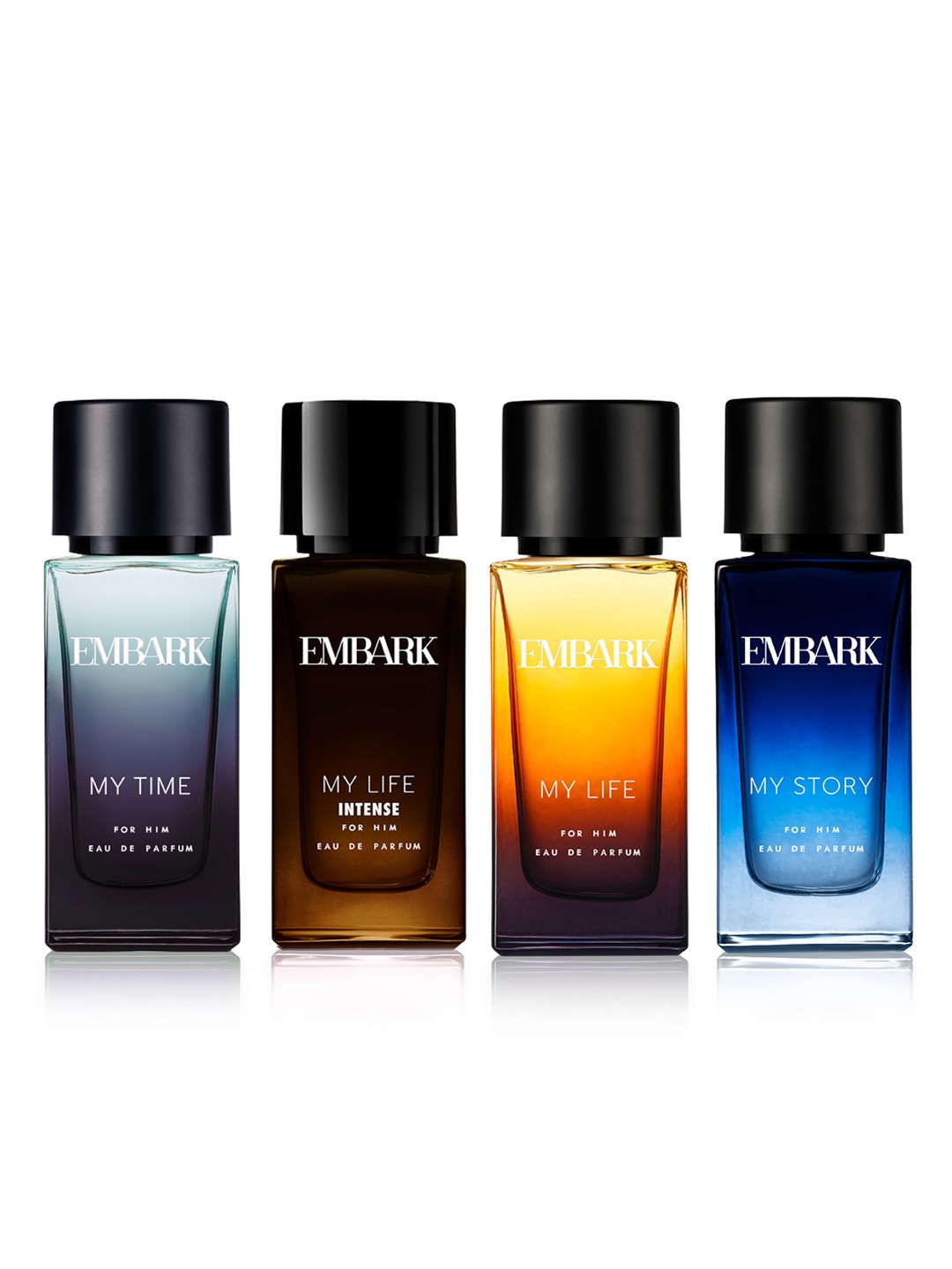 

EMBARK Men Set of 4 Eau De Parfum 30 ml each - My Time + My Life + Intense + My Story, Multi