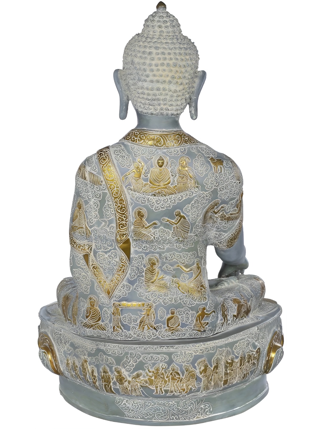 

Exotic India Gold-Toned & Grey Buddha Idol Showpiece