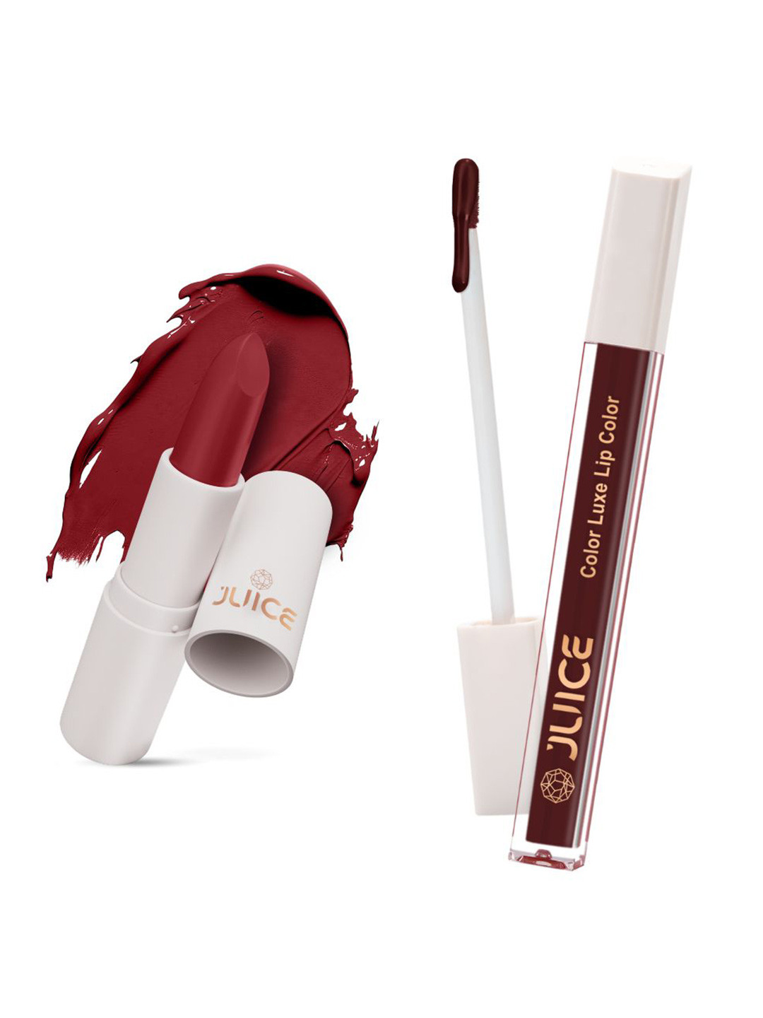 

JUICE Set of Color Luxe Lip Color 2.5ml & Kiss Sensation Lipstick 4g - Shade M04 & M08, Maroon