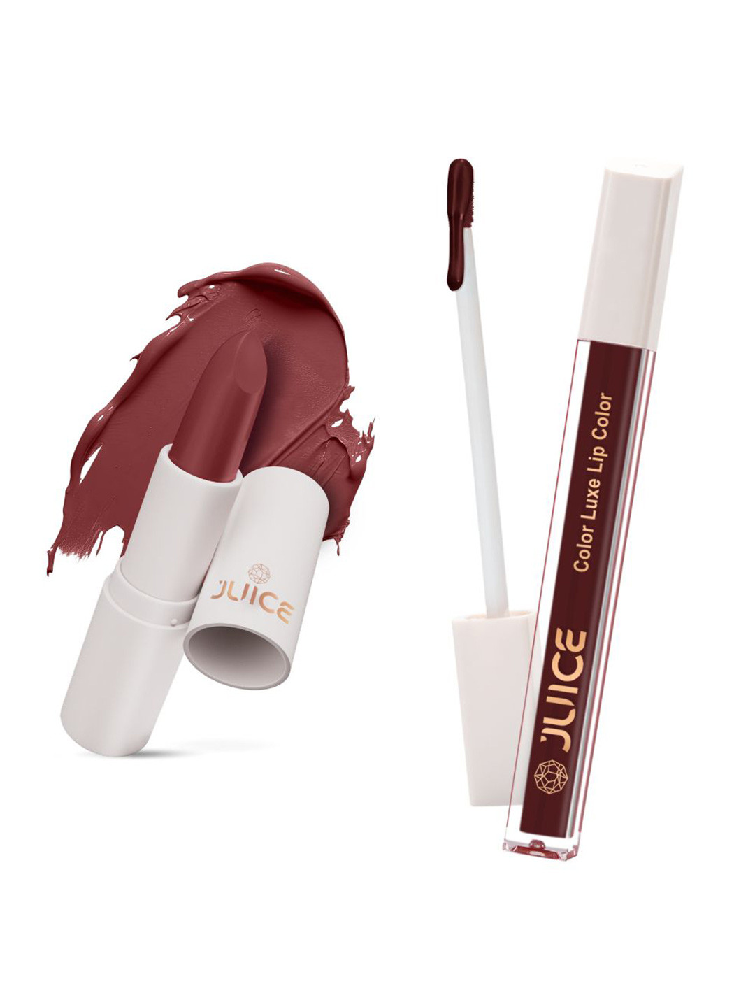 

JUICE Set of Color Luxe Lip Color 2.5ml & Kiss Sensation Lipstick 4g - Shade M24 & M08, Maroon