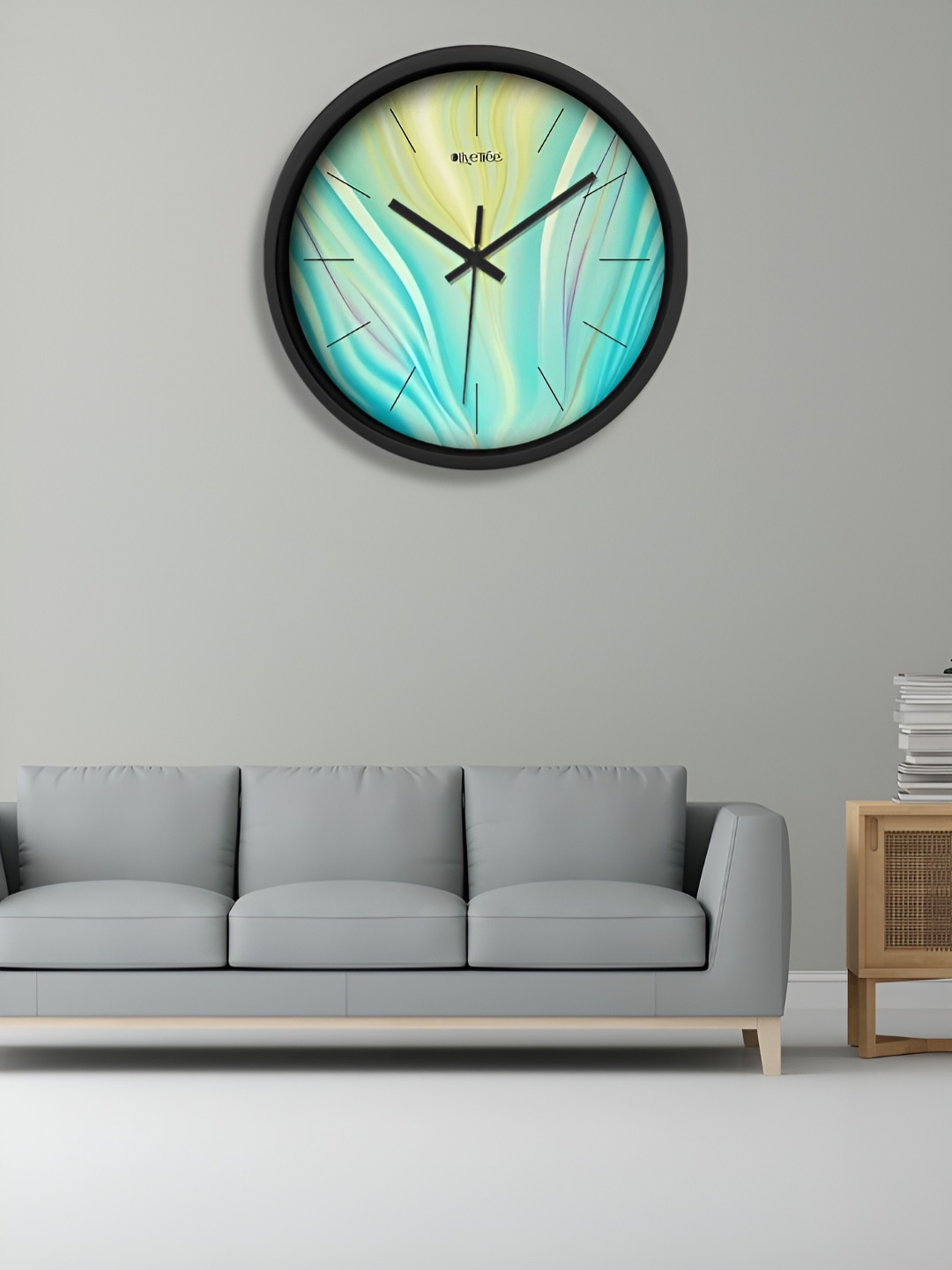 

OLIVE TREE Black & Green Printed Contemporary Analogue Round Wall Clock