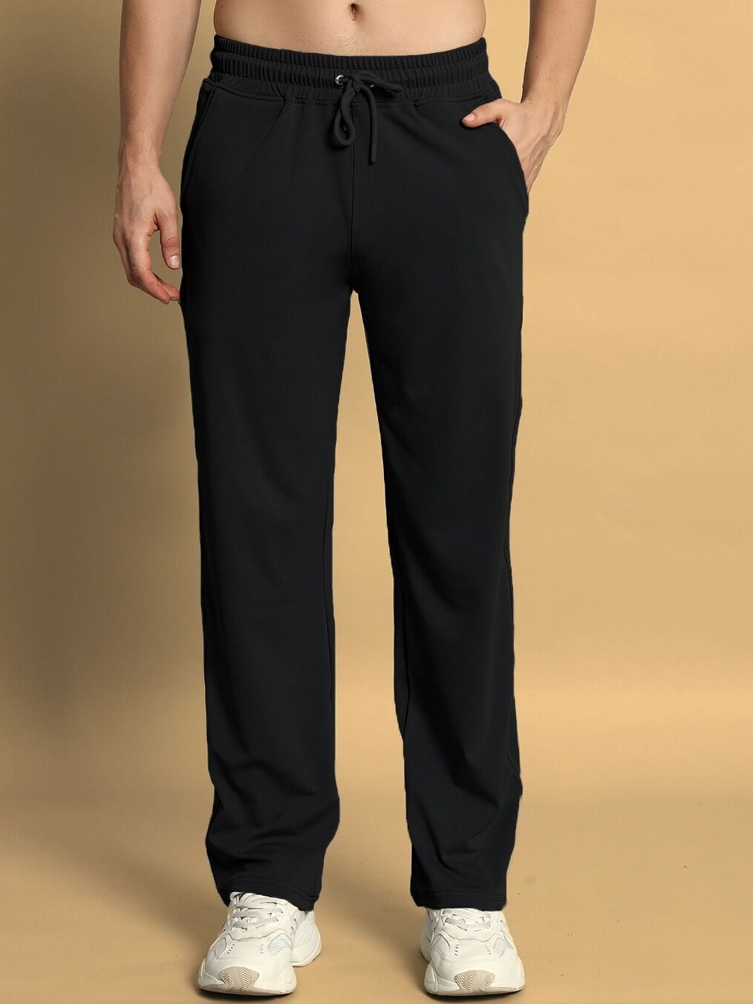 

WEARDUDS Solid Men Relaxed-Fit Track Pants, Black