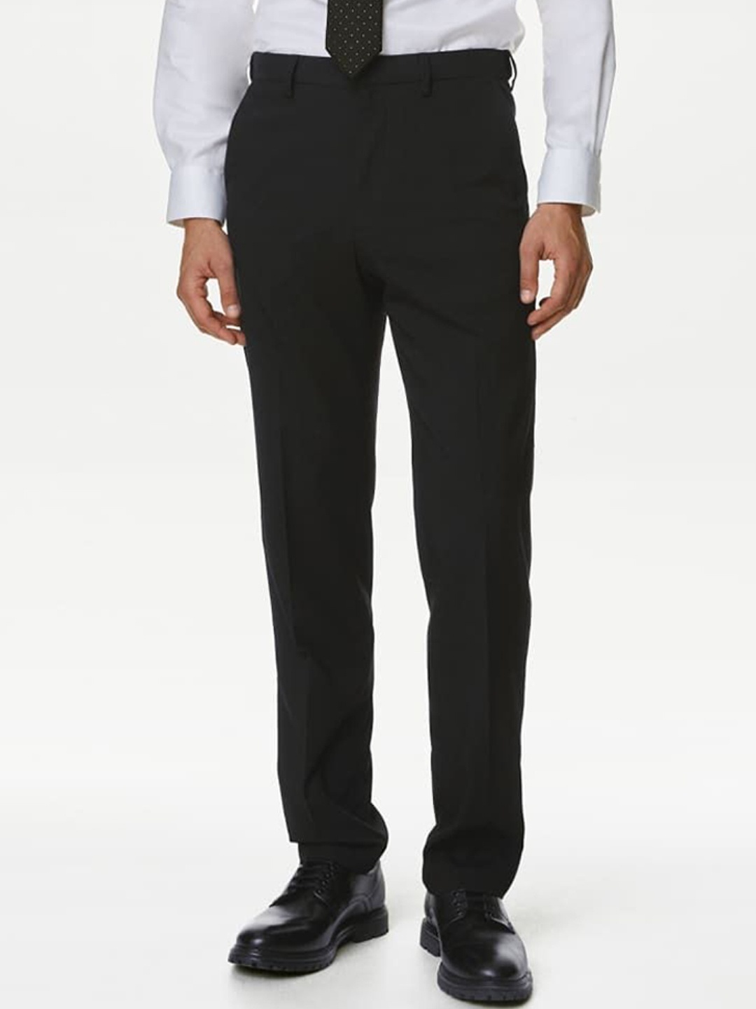 

Marks & Spencer Men Regular Fit Stretch Trousers, Black