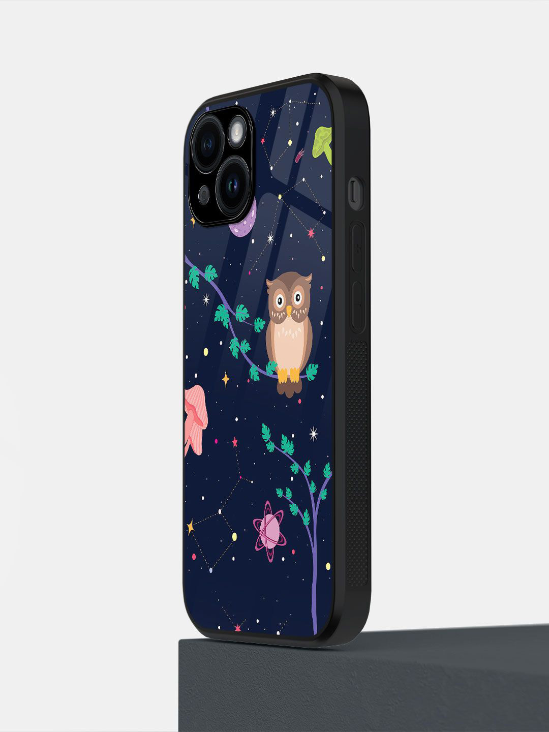 

macmerise Tropical Printed iPhone 14 Back Case Mobile Accessories, Navy blue