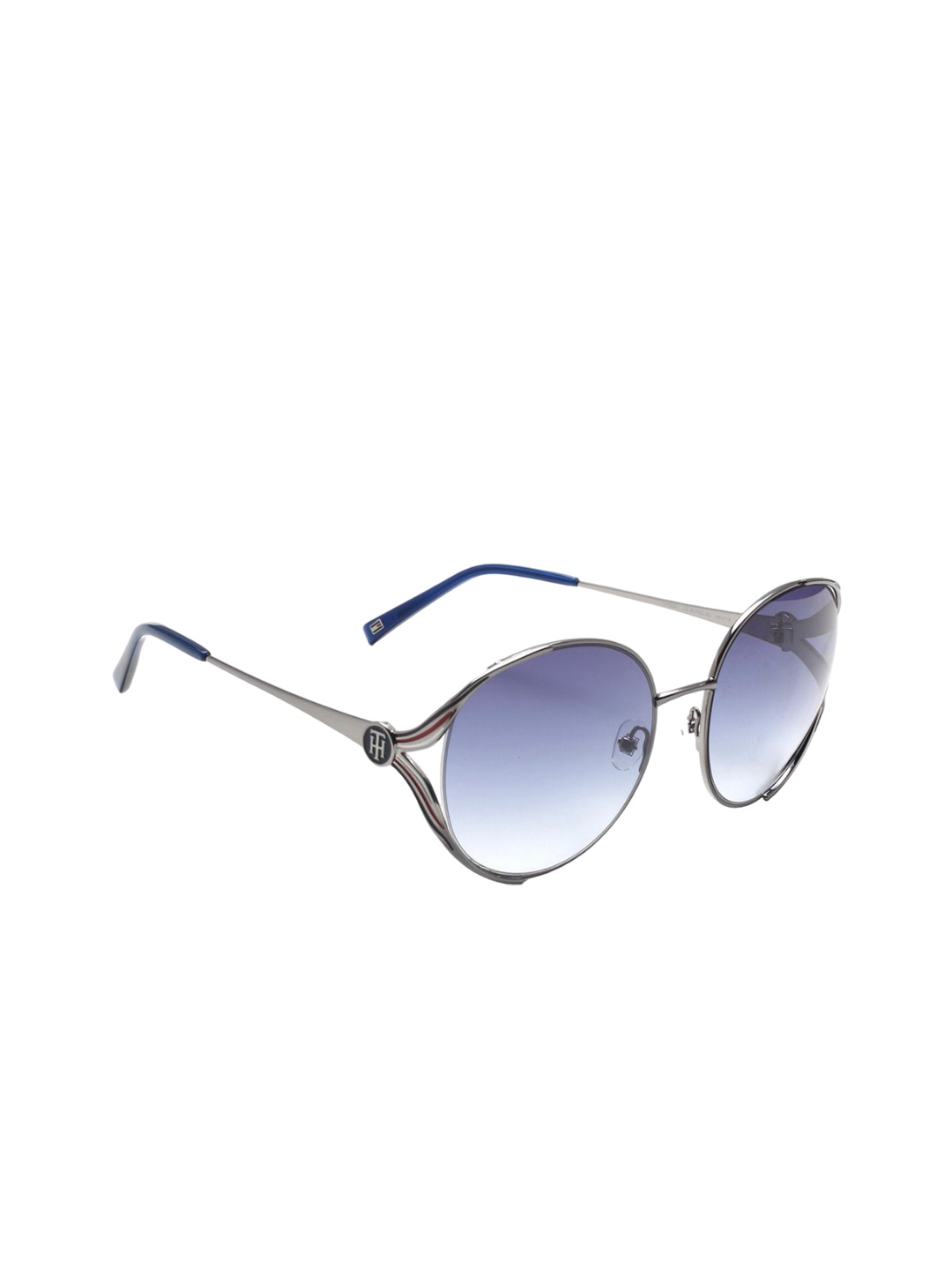 

Tommy Hilfiger Women Round Sunglasses with UV Protected Lens TH 2592 C3 gunbl-33 56 S, Blue