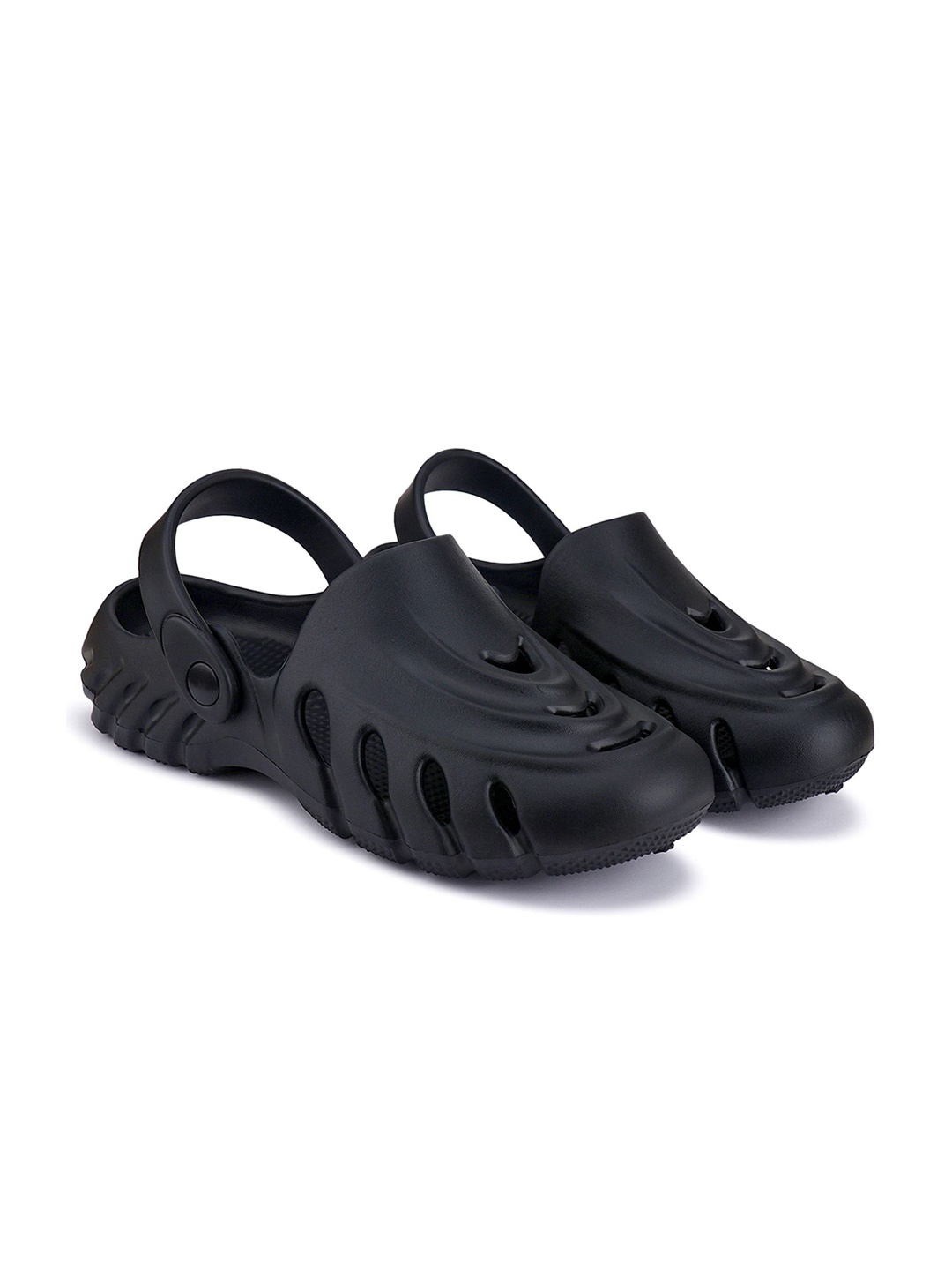 

BERSACHE Men Texterd Ultra Soft Clogs, Black