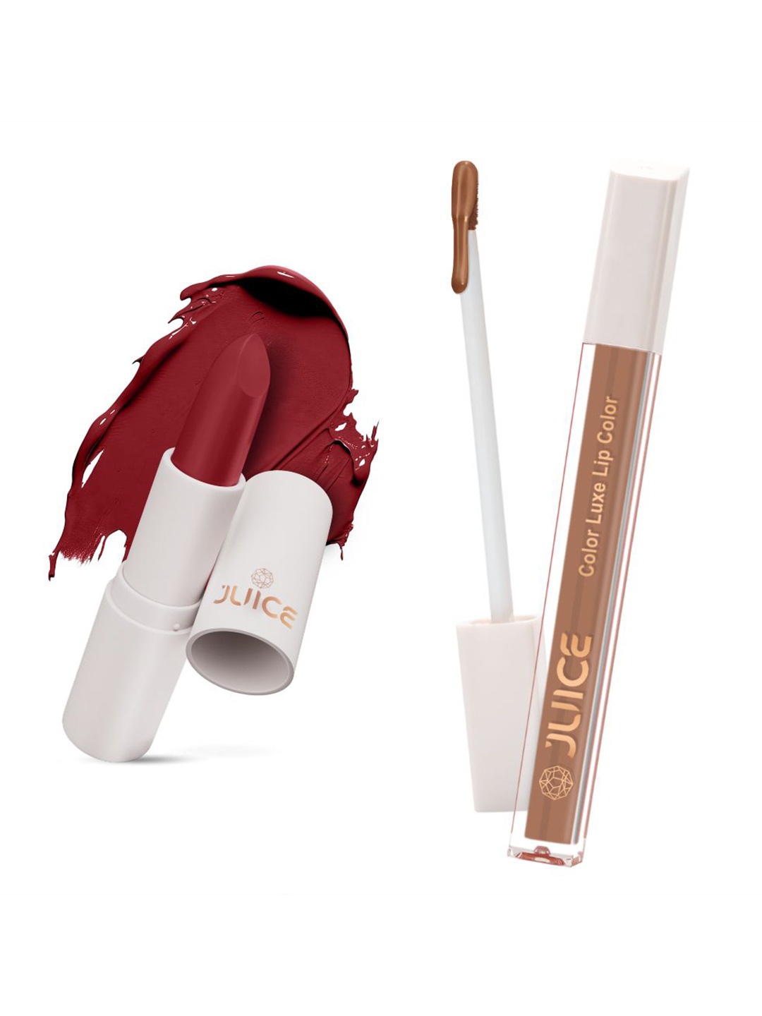 

JUICE Set f 2 Color Luxe Lipstick- 100gm Each-Regal Red - M04 & Bare all Nude - M18, Maroon