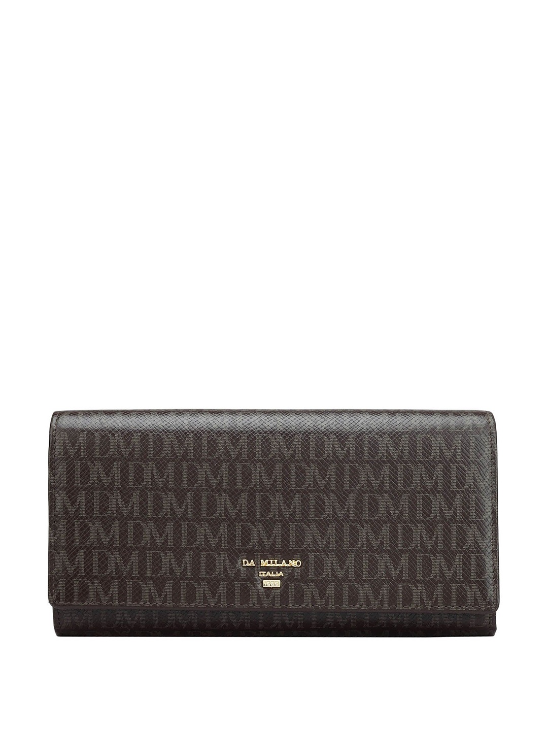 

Da Milano Women Printed Leather Envelope, Brown