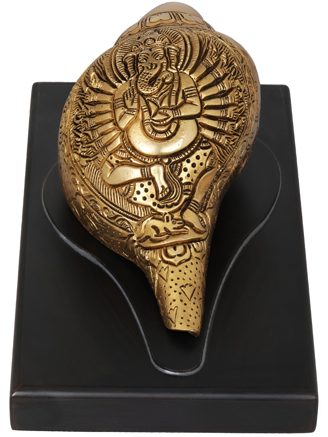 

Exotic India Gold-Toned & Black Ganesha Conch Brass Religious Idol Showpiece