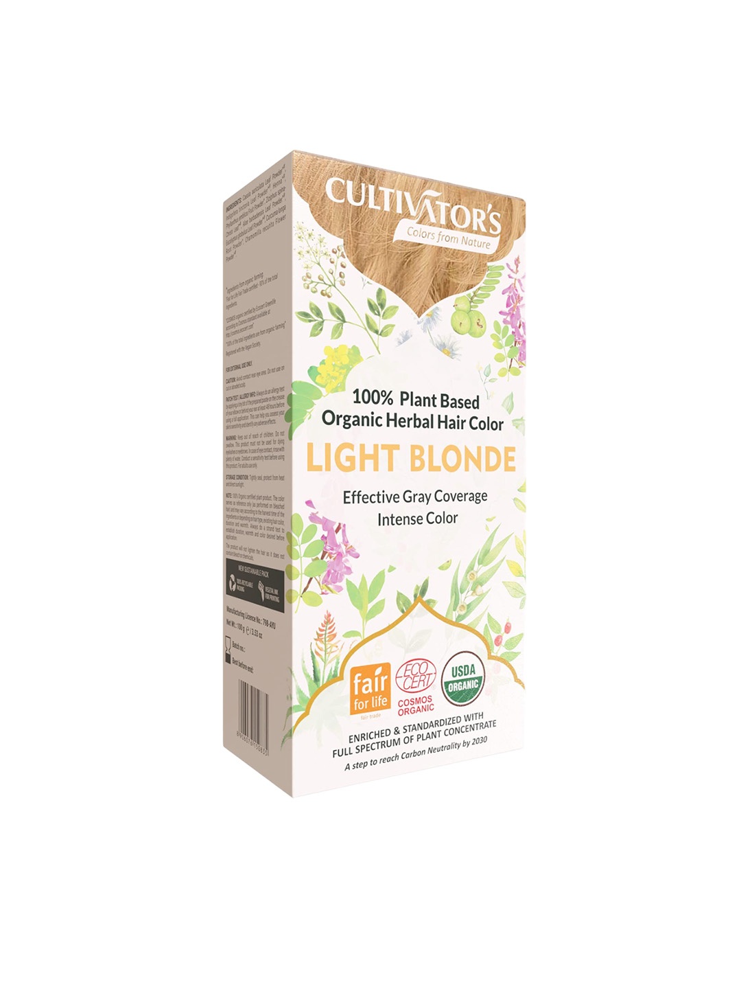 

Cultivators Long-Lasting Organic Hair Color Powder 100g - Light Blonde, White