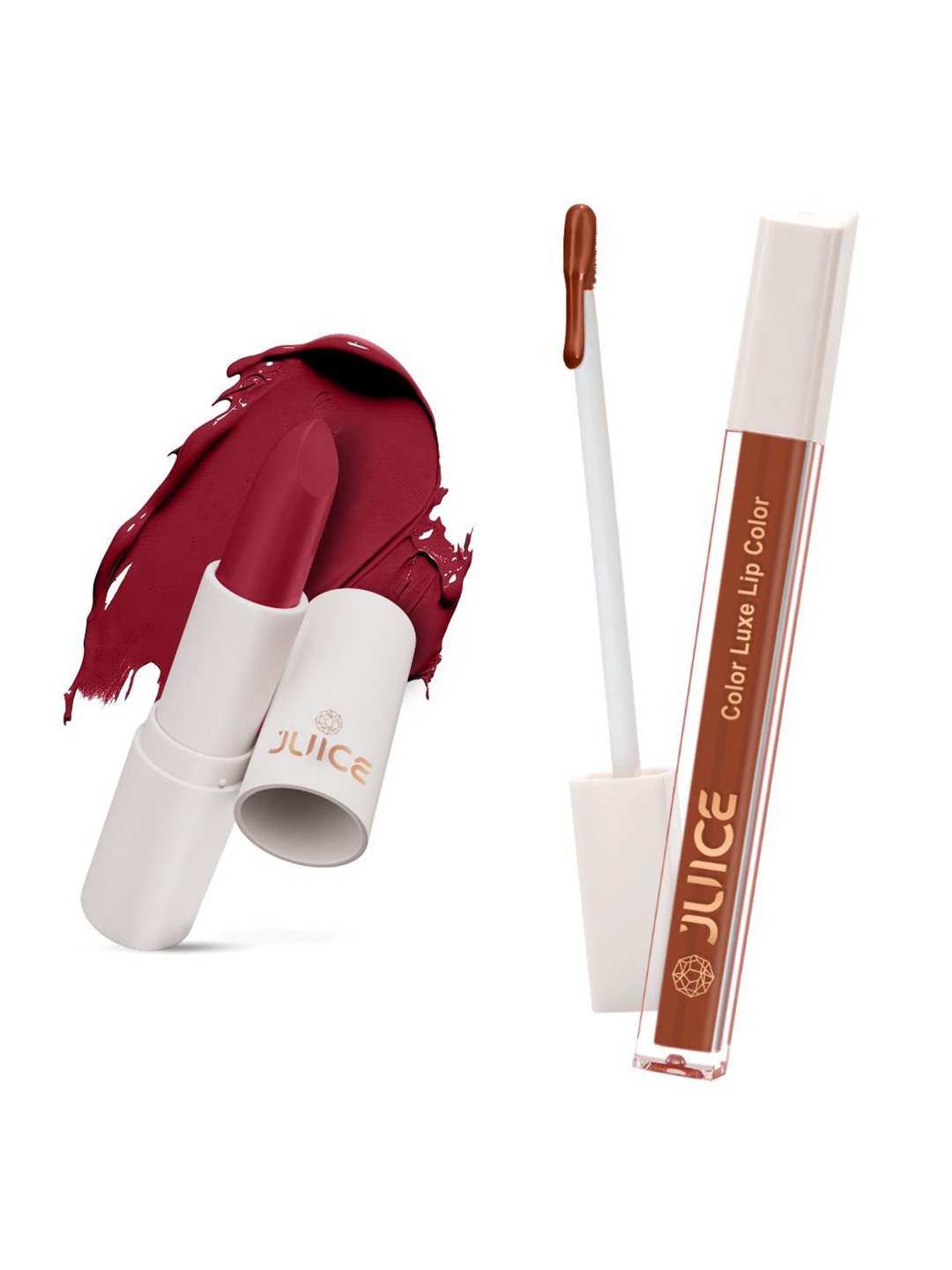 

JUICE Set of Color Luxe Lip Color 2.5ml & Kiss Sensation Lipstick 4g - Shade M01 & M02, Red