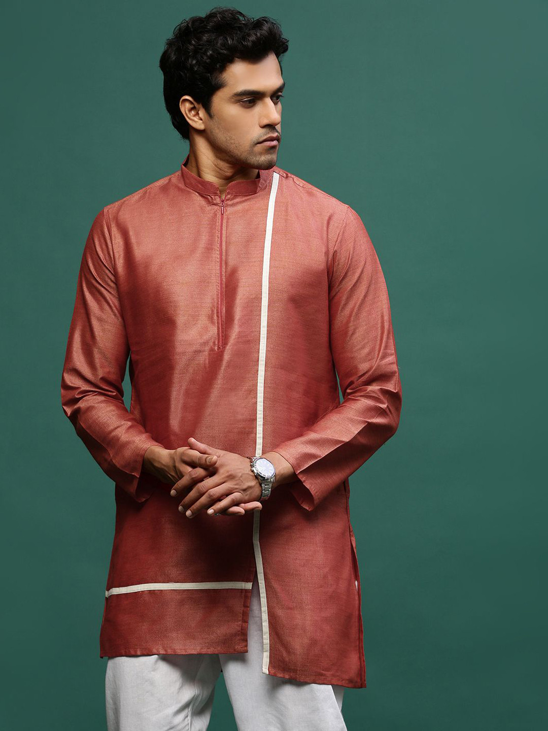 

Sangria Pure Cotton Above Knee Length Kurtas, Red