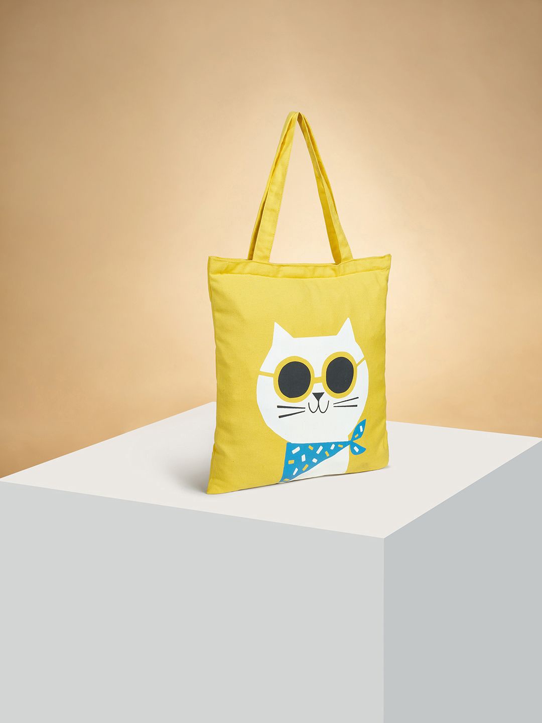 

Forever Glam by Pantaloons Printed Shopper Tote Bag with Applique, Yellow