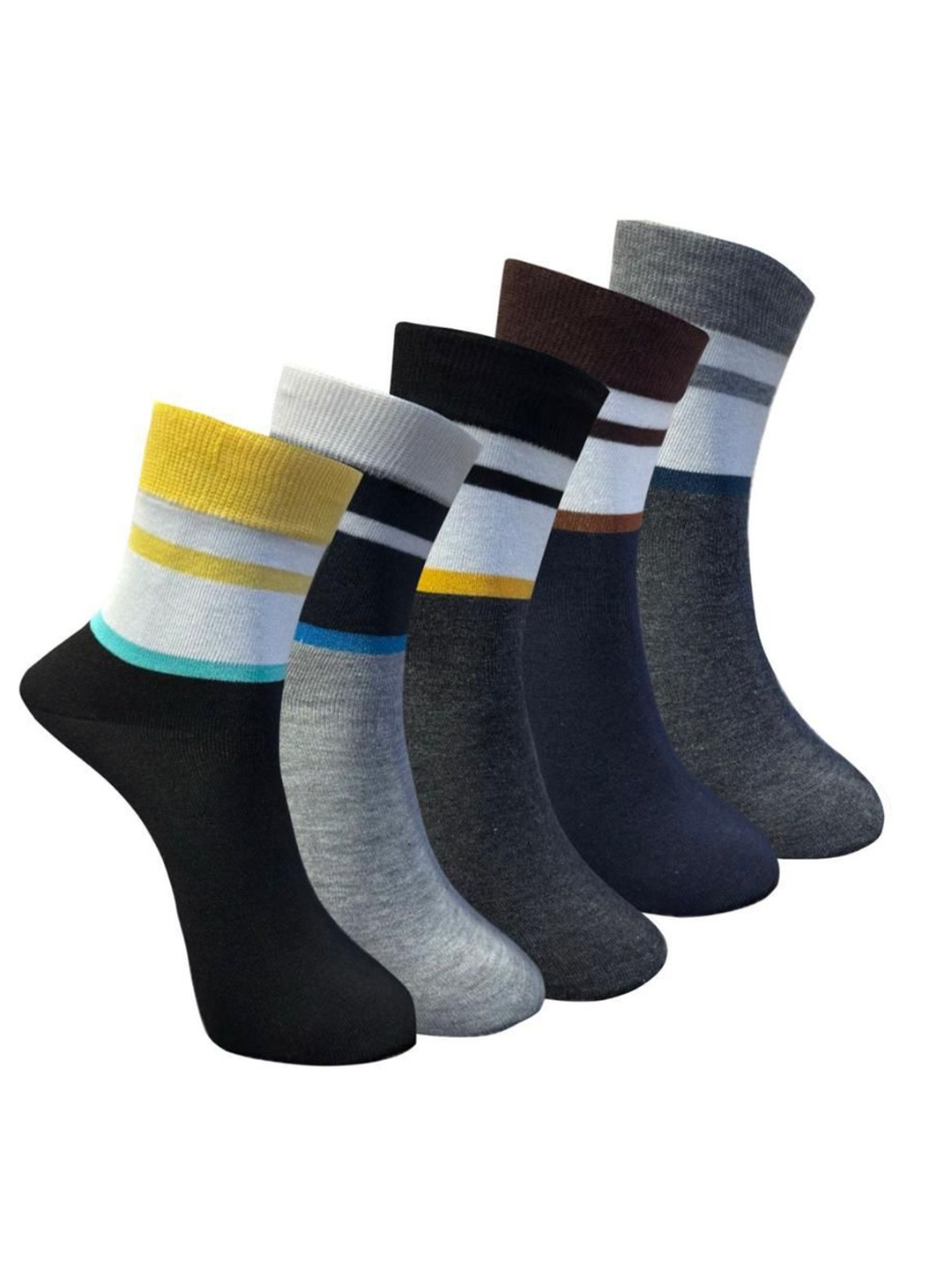 

HRX by Hrithik Roshan Pack Of 5 Patterned Above Ankle Length Socks, Grey