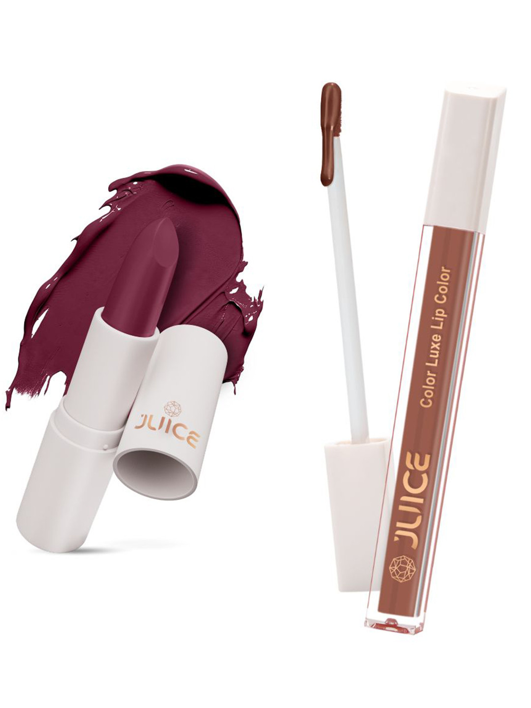 

JUICE Set of Color Luxe Lip Color 2.5ml & Kiss Sensation Lipstick 4g - Shade M14 & M11, Purple