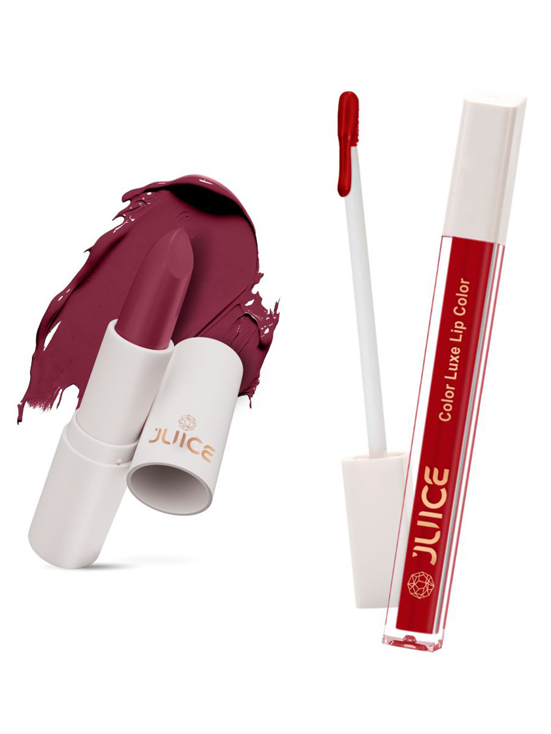 

JUICE Set of Color Luxe Lip Color 2.5ml & Kiss Sensation Lipstick 4g - Shade M08 & M07, Purple