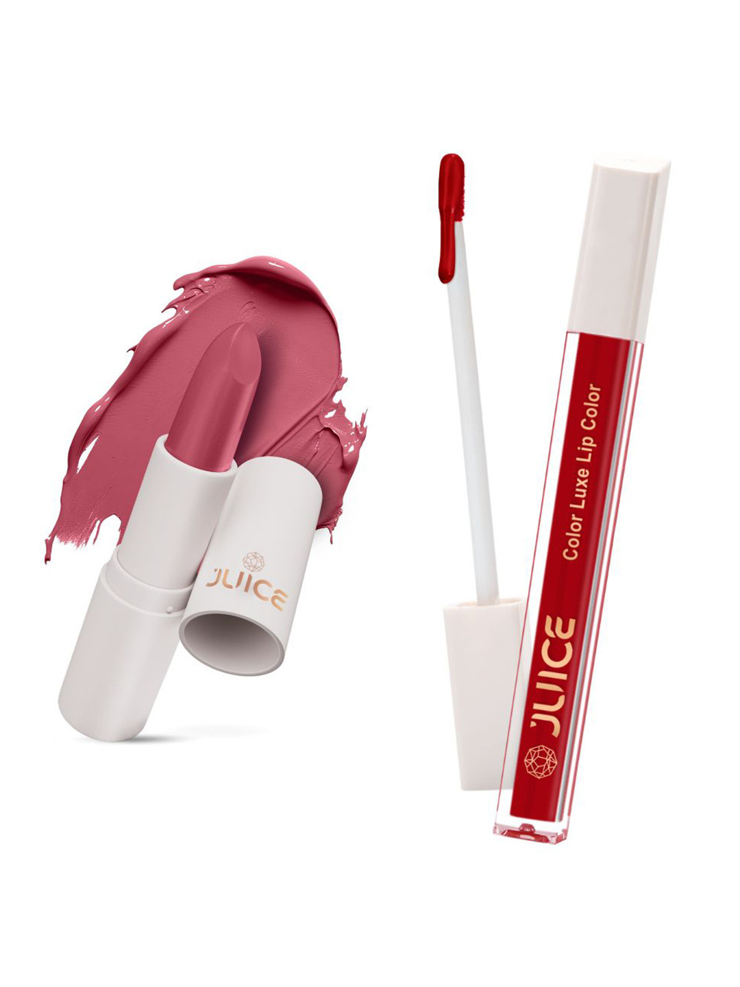 

JUICE Set of Color Luxe Lip Color 2.5ml & Kiss Sensation Lipstick 4g - Shade M12 & M07, Pink