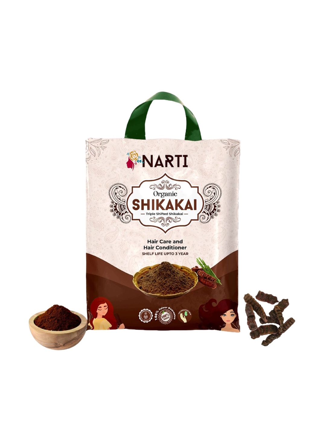

NARTI Organic Shikakai Powder-500g, Brown