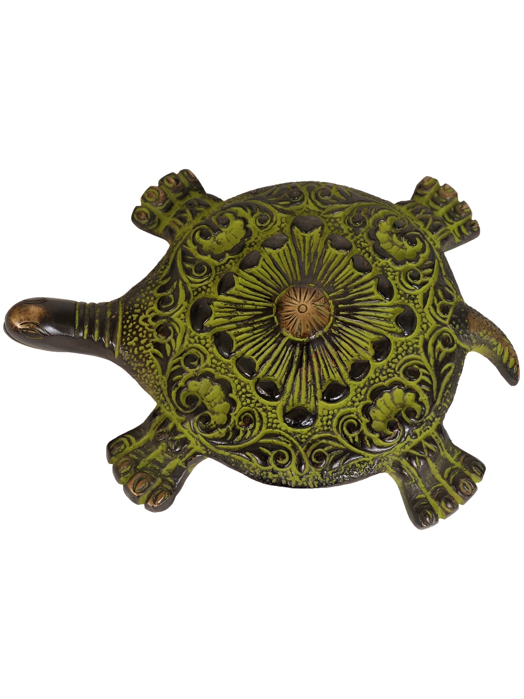 

Exotic India Black & Green Textured Brass Fengshui Figurine Showpiece