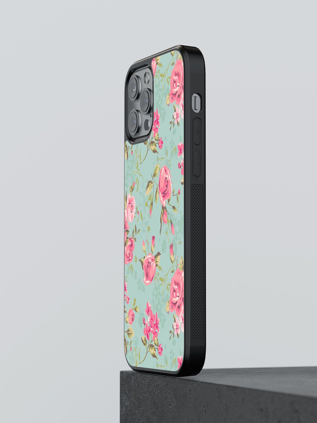 

macmerise Floral Printed iPhone 13 Pro Back Case Mobile Accessories, Sea green