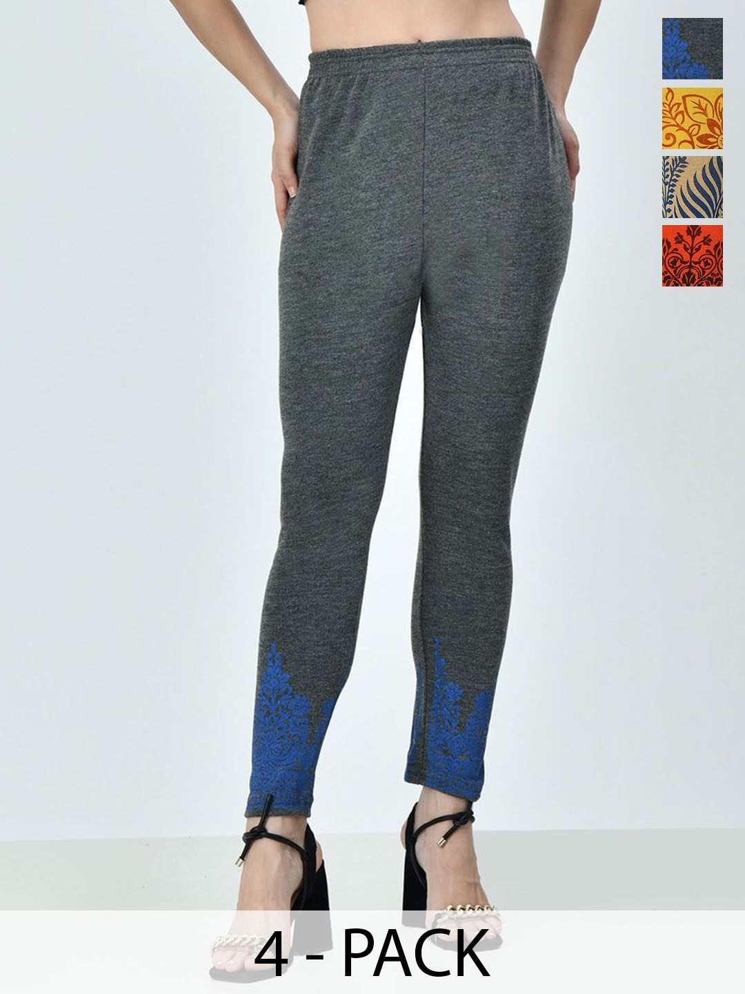 

BAESD Pack Of 4 Printed Ankle-Length Leggings, Multi