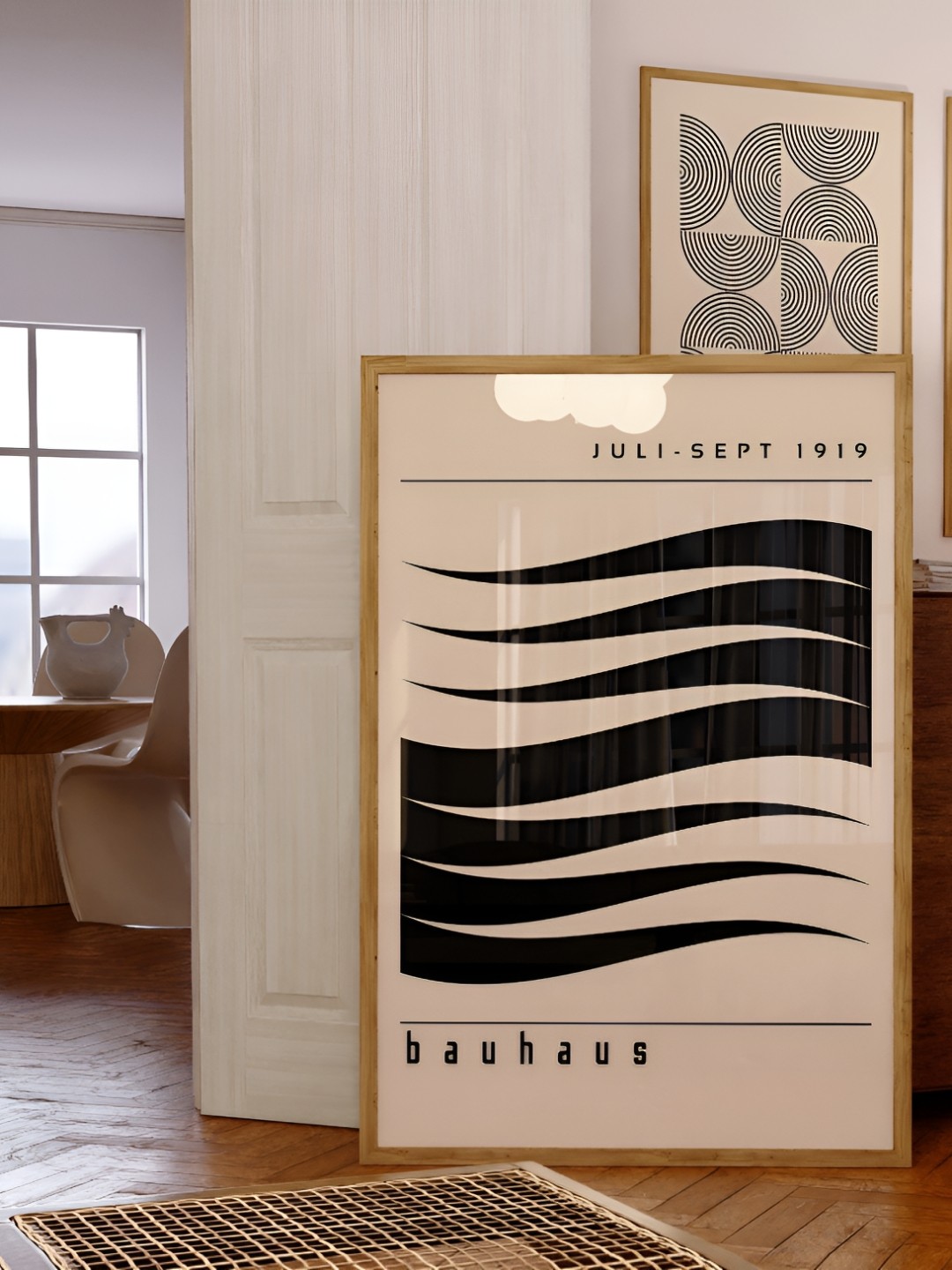 

SAF White & Black 1 Piece Wood Abstract Wall Paintings