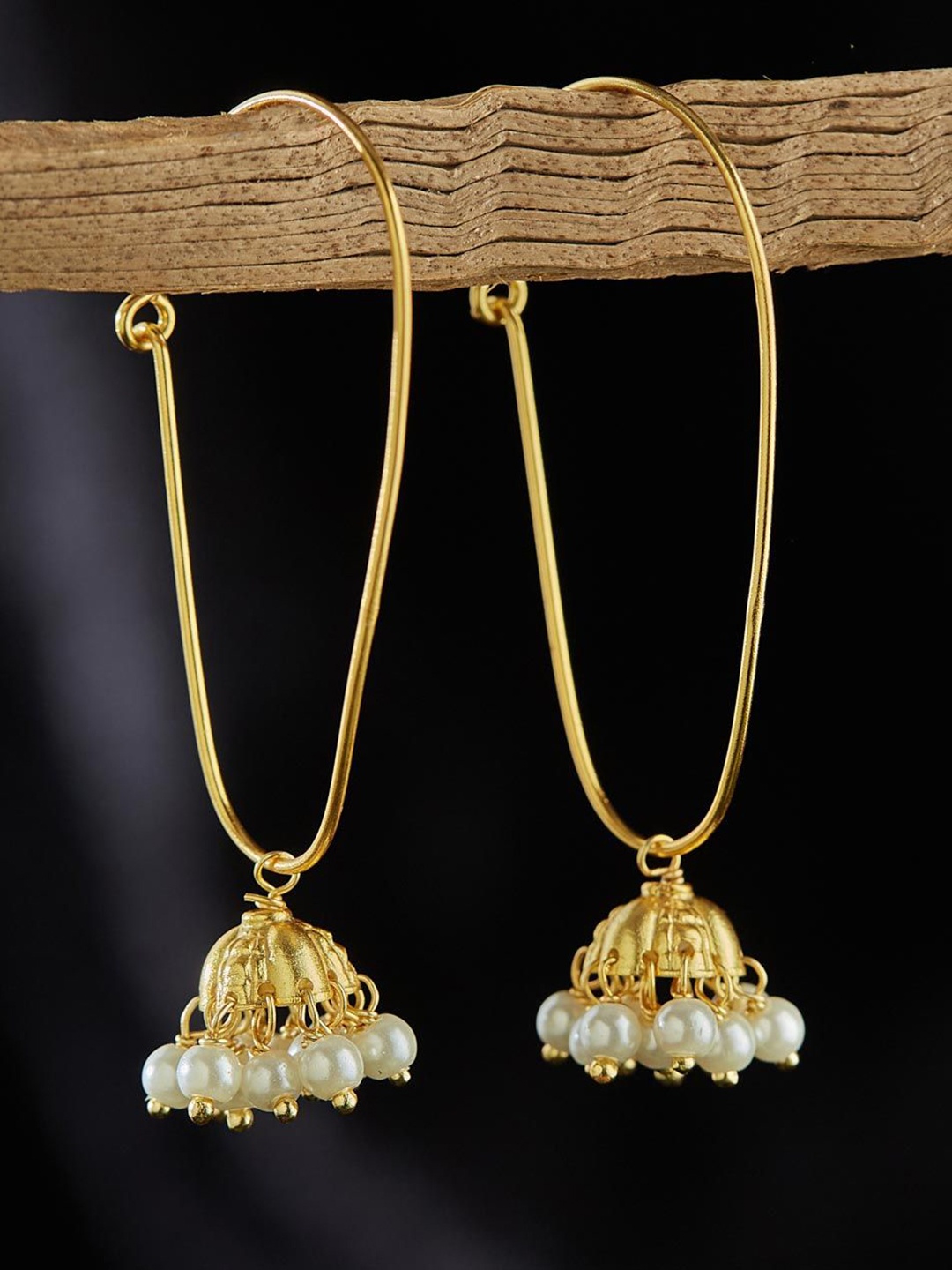 

Fabindia Silver Beaded Contemporary Jhumkas, Gold