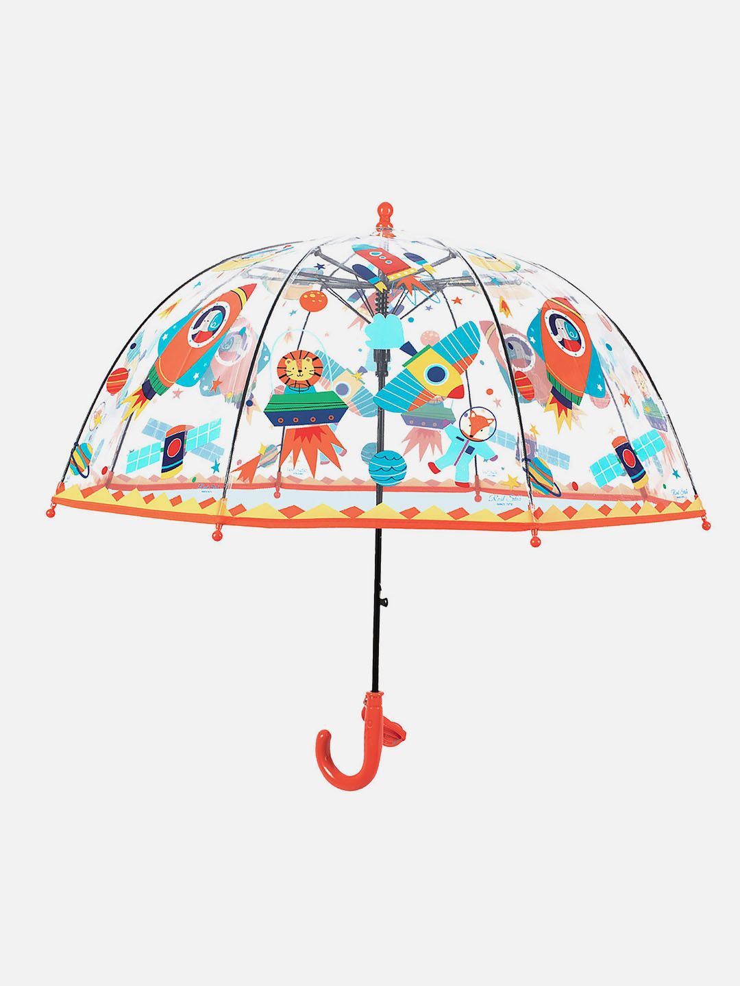 

Little Surprise Box LLP Kids Rocket Theme Printed Manual 2 Fold Umbrella, Orange
