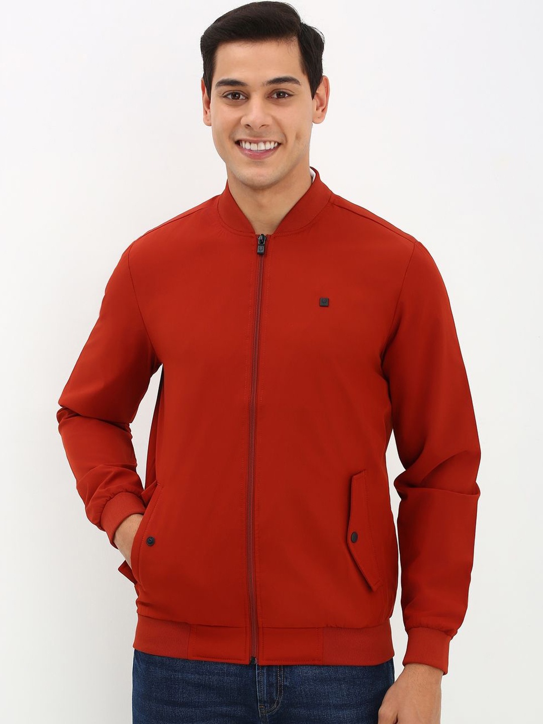 

Allen Solly Men Solid Pure Cotton Jacket, Red