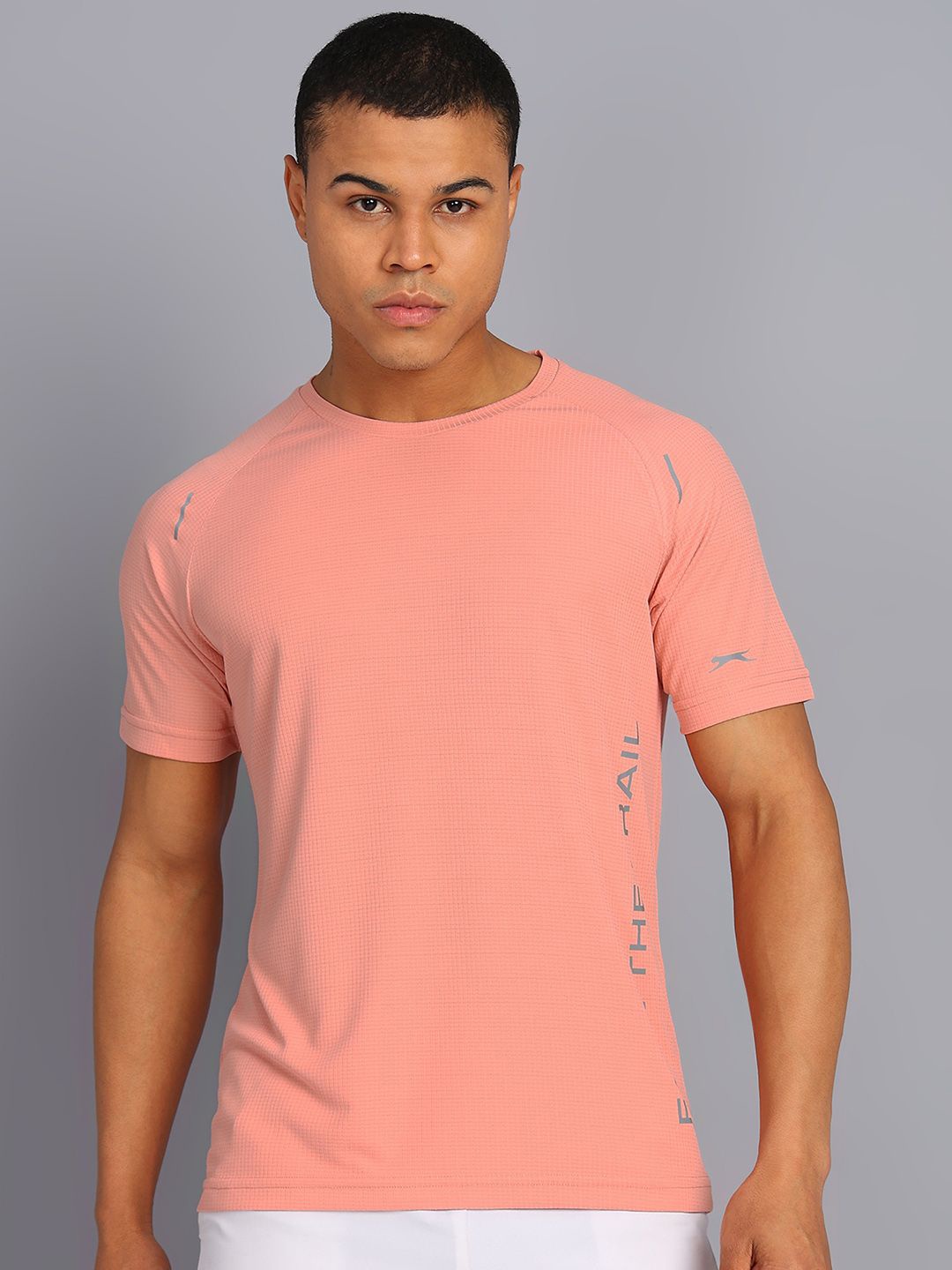 

Slazenger Men Typography Printed Round Neck T-Shirt, Peach